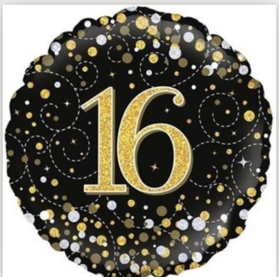 black sparkle 16 Balloon