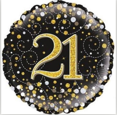 Black Sparkle 21 Balloon