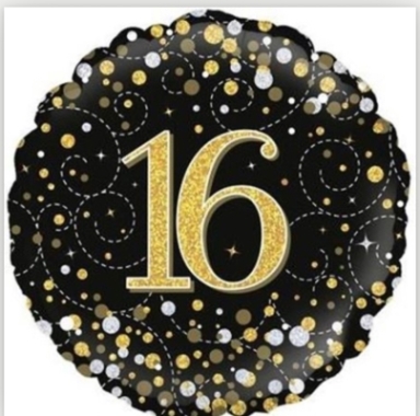 black sparkle 16 Balloon