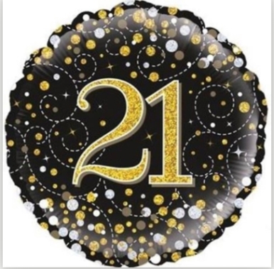 Black Sparkle 21 Balloon